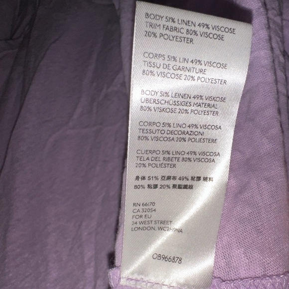 NWT free people purple linen blend asymmetrical hem blouse L boho contemporary - Picture 11 of 15
